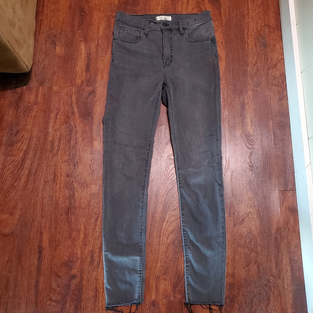 Madewell 10" High Rise Skinny Jeans Faded Black/ Gray 5 Pockets Womens Size 27